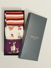 Hobbs Pink/White/Purple Woodland Sock Set - Image 3 of 3