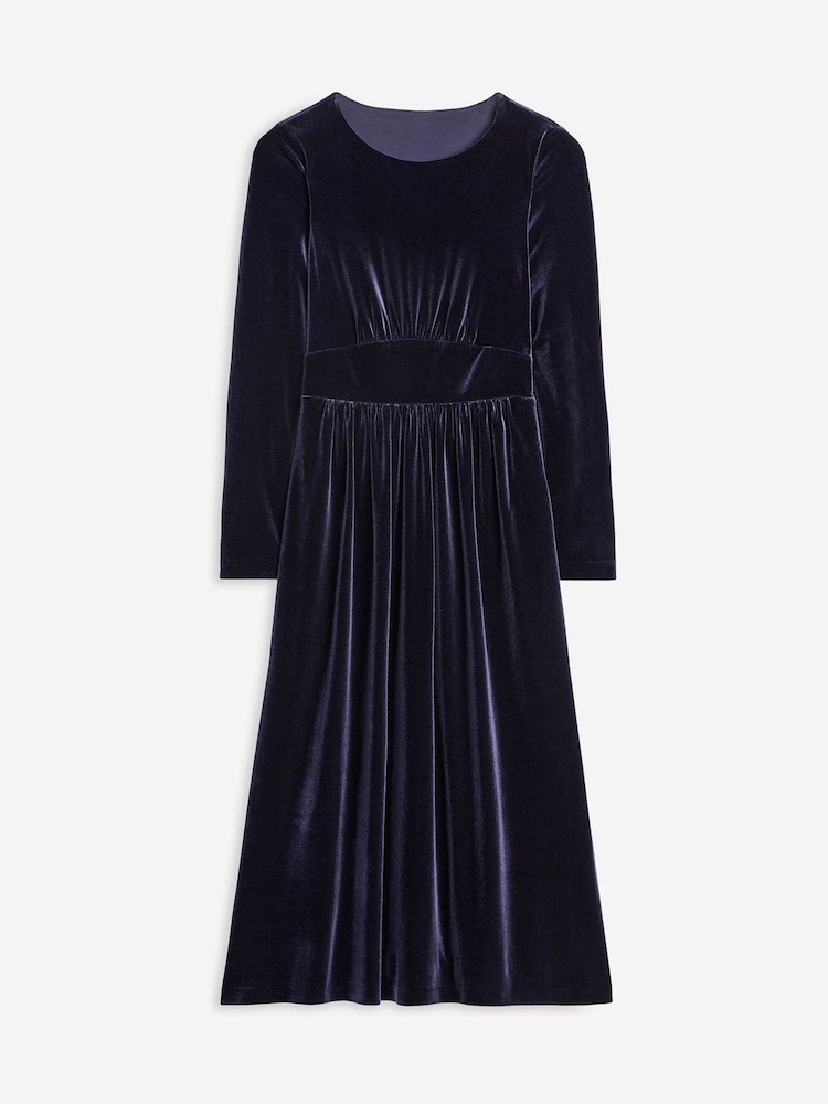 Boden Blue Petite Thea Velvet Jersey Midi Dress - Image 5 of 5