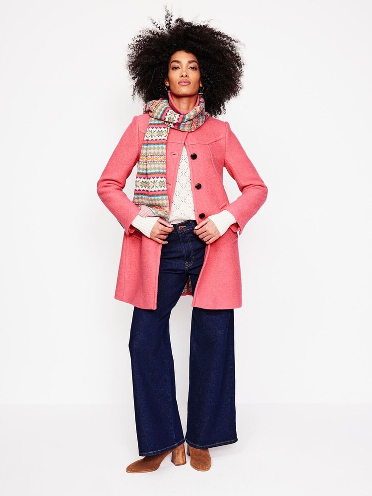 Boden Pink Petite Lincoln Textured Coat - Image 2 of 6