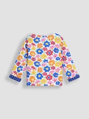 JoJo Maman Bébé Fuchsia Floral Quilted Reversible 100% Cotton Jacket - Image 5 of 7