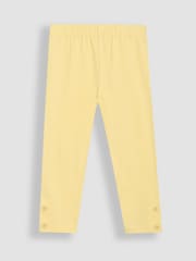JoJo Maman Bébé Yellow Bee & Sunflower Print Appliqué Knee Leggings 2 Pack - Image 4 of 5