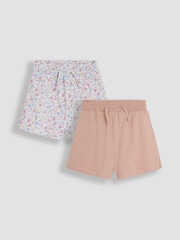JoJo Maman Bébé Pink Ditsy Floral 2-Pack Pretty Shorts - Image 1 of 5