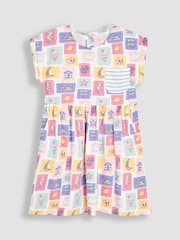 JoJo Maman Bébé Blue Nautical Drop Shoulder Dress - Image 1 of 3