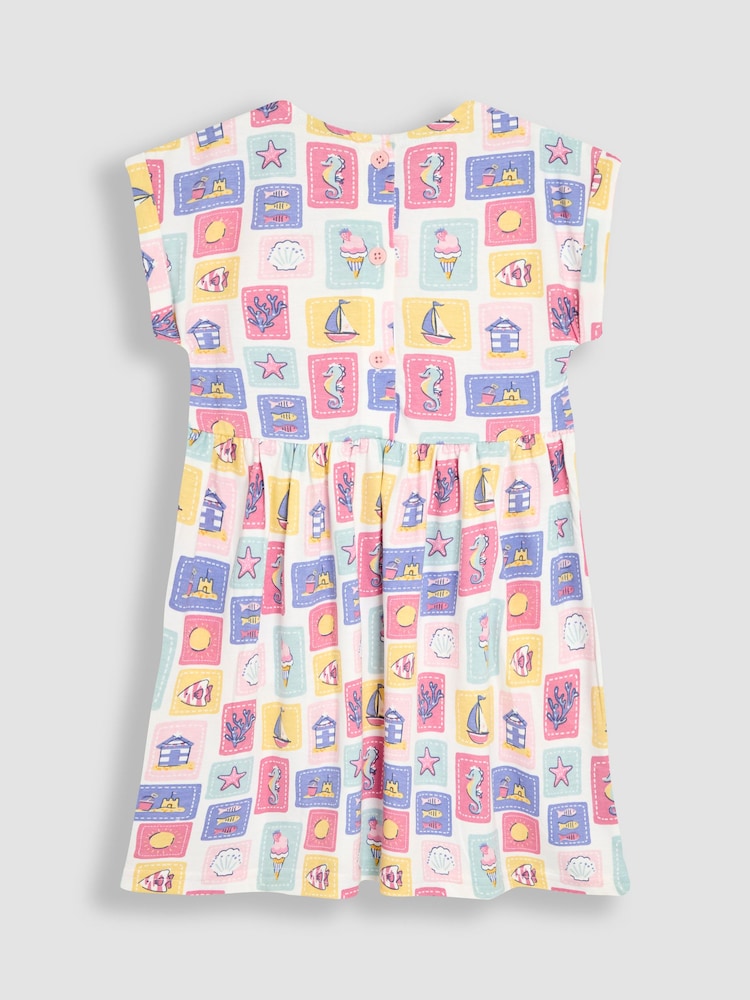 JoJo Maman Bébé Blue Nautical Drop Shoulder Dress - Image 2 of 3