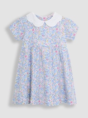 JoJo Maman Bébé Pink Ditsy Floral Broderie Collar Dress - Image 2 of 5