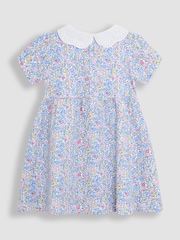 JoJo Maman Bébé Pink Ditsy Floral Broderie Collar Dress - Image 3 of 5