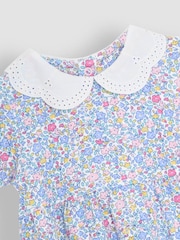 JoJo Maman Bébé Pink Ditsy Floral Broderie Collar Dress - Image 5 of 5