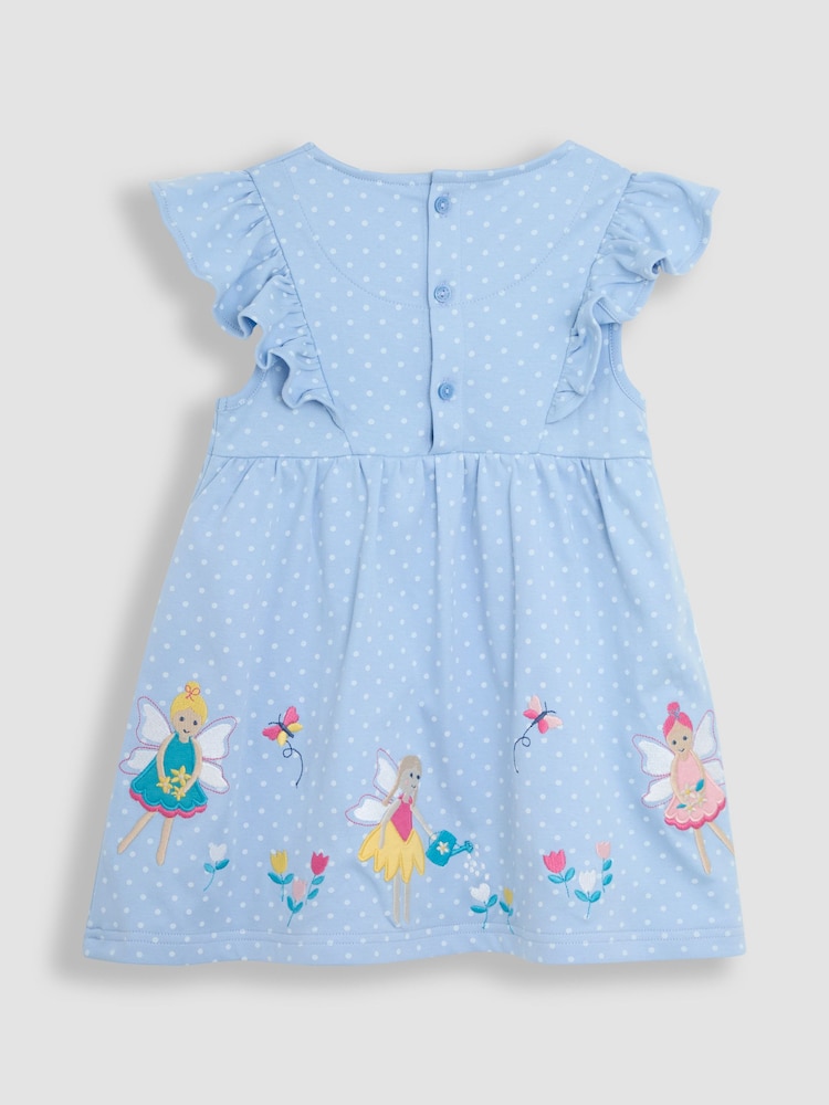 JoJo Maman Bébé Blue Fairy Appliqué Summer Dress - Image 2 of 3