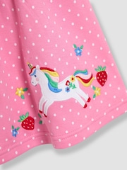 JoJo Maman Bébé Fuchsia Pink Unicorn Appliqué Summer Dress - Image 3 of 3