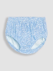 JoJo Maman Bébé Blue Ditsy Floral Smocked Jersey Dress - Image 4 of 5