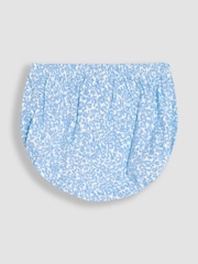 JoJo Maman Bébé Blue Ditsy Floral Smocked Jersey Dress - Image 5 of 5