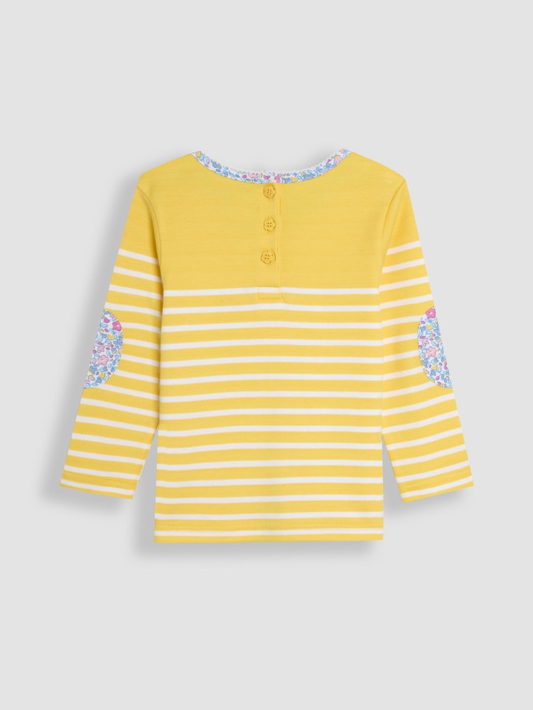 JoJo Maman Bébé Yellow Duck Appliqué Pocket Breton Top - Image 2 of 3