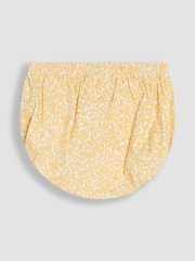 JoJo Maman Bébé Yellow Ditsy Floral Smocked Jersey Dress - Image 5 of 5