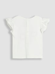 JoJo Maman Bébé White Seaside Appliqué T-Shirt & Shorts Set 2 Piece - Image 3 of 6
