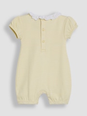 JoJo Maman Bébé Yellow Duck 2 Pack Broderie Collar Rompers - Image 3 of 4
