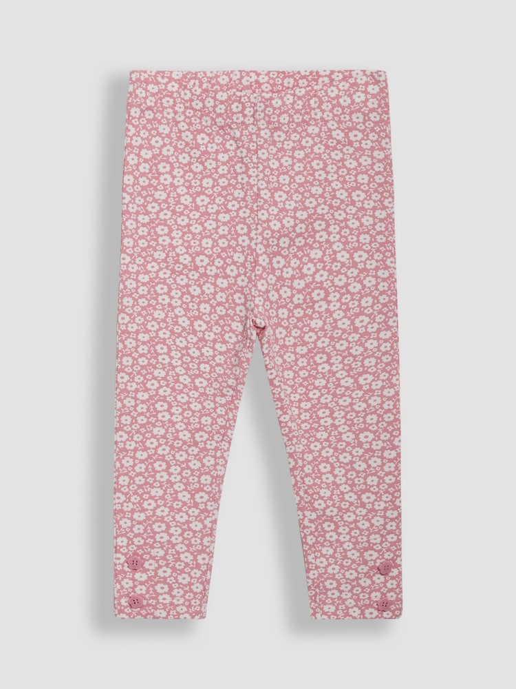 JoJo Maman Bébé Pastel Green Ditsy Floral Leggings 2 Pack - Image 2 of 5