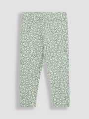 JoJo Maman Bébé Pastel Green Ditsy Floral Leggings 2 Pack - Image 3 of 5