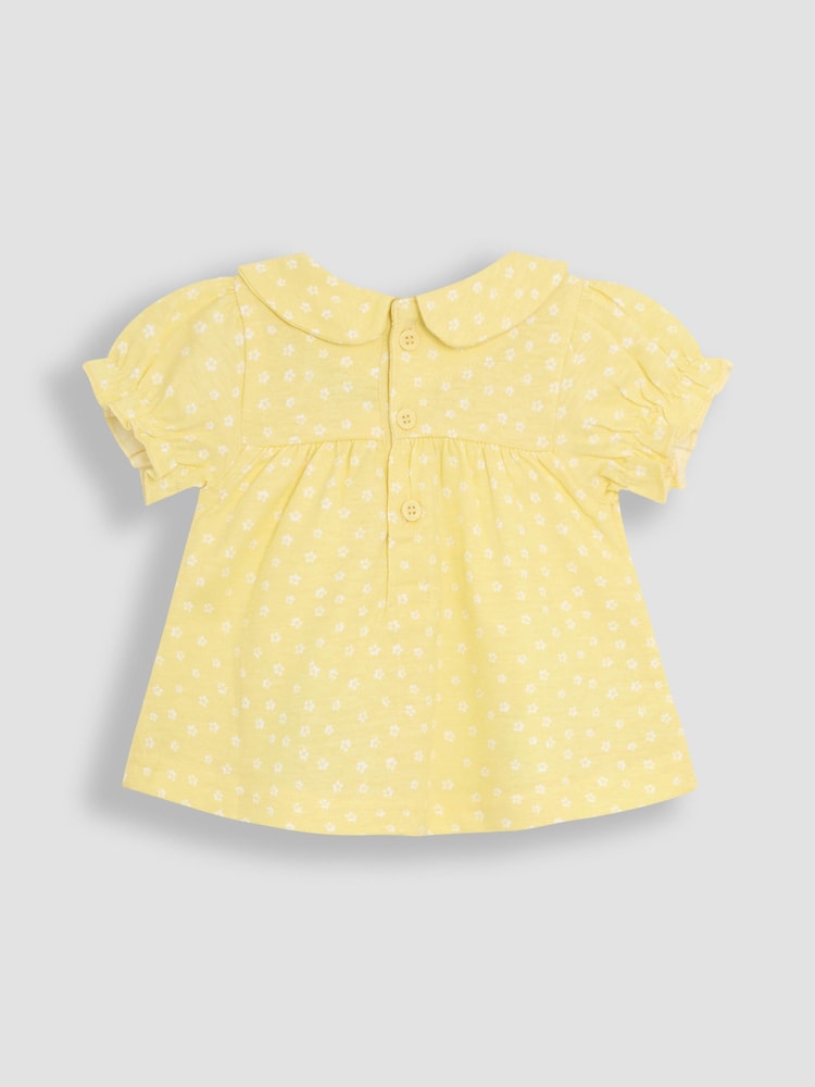JoJo Maman Bébé Yellow Duck Appliqué Collared Blouse & Leggings Set 2 Piece - Image 2 of 3