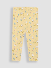 JoJo Maman Bébé Yellow Duck Floral Print Leggings 2 Pack - Image 3 of 5