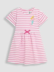 JoJo Maman Bébé Pink Mermaid Drop Shoulder Dress - Image 1 of 3