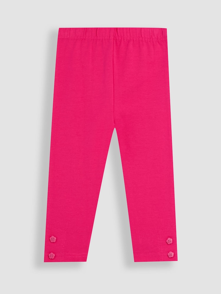 JoJo Maman Bébé Fuchsia Pink Ditsy Floral Leggings 2 Pack - Image 2 of 5