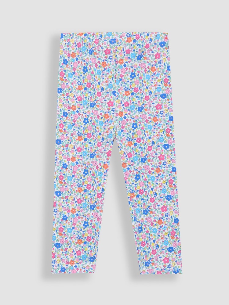 JoJo Maman Bébé Fuchsia Pink Ditsy Floral Leggings 2 Pack - Image 5 of 5