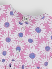 JoJo Maman Bébé Pink Daisy Button Front Dress - Image 3 of 3