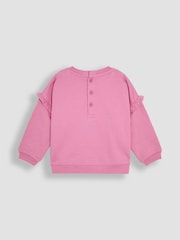 JoJo Maman Bébé Fuchsia Pink Dinosaur 2-Piece Frill Appliqué Sweatshirt & Joggers Set - Image 5 of 8