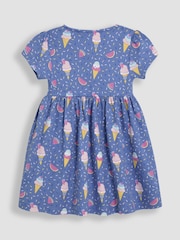 JoJo Maman Bébé Cornflower Blue Ice Cream Button Front Dress - Image 3 of 4