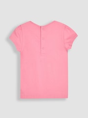 JoJo Maman Bébé Pink Fairy Printed 100% Cotton T-Shirt - Image 2 of 3