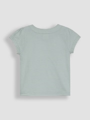 JoJo Maman Bébé Green Mouse Print Appliqué 100% Cotton T-Shirt - Image 2 of 3