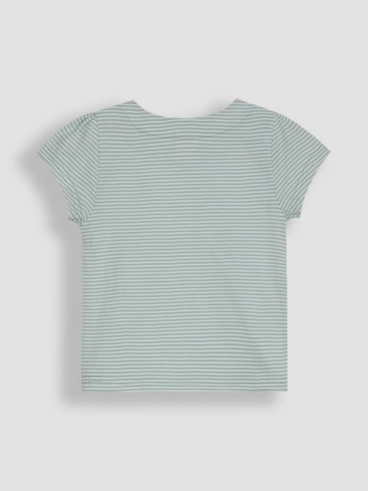 JoJo Maman Bébé Green Mouse Print Appliqué 100% Cotton T-Shirt - Image 2 of 3
