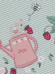 JoJo Maman Bébé Green Mouse Print Appliqué 100% Cotton T-Shirt - Image 3 of 3