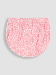 JoJo Maman Bébé Pink Ditsy Floral Print Smocked Jersey Dress - Image 5 of 5
