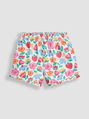 JoJo Maman Bébé Fucshia Pink Floral Appliqué Frill T-Shirt & Shorts Set 2 Piece - Image 4 of 6