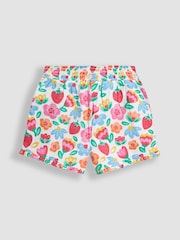 JoJo Maman Bébé Fucshia Pink Floral Appliqué Frill T-Shirt & Shorts Set 2 Piece - Image 5 of 6
