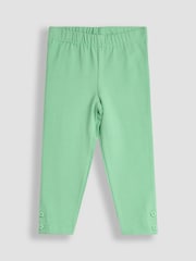JoJo Maman Bébé Pink Strawberry & Daisy Appliqué Knee Leggings 2 Pack - Image 3 of 5