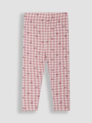 JoJo Maman Bébé Pink Cherry Gingham Leggings 2 Pack - Image 4 of 6