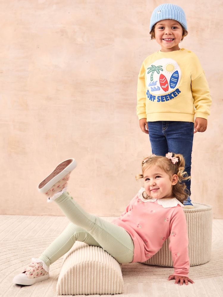 JoJo Maman Bébé Pink Cherry Gingham Leggings 2 Pack - Image 6 of 6
