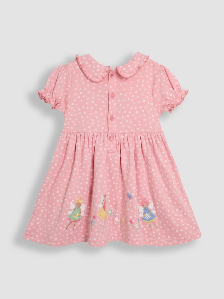 Vestido de gola Peter Pan com apliques de fada JoJo Maman Bébé - Imagem 2 de 2