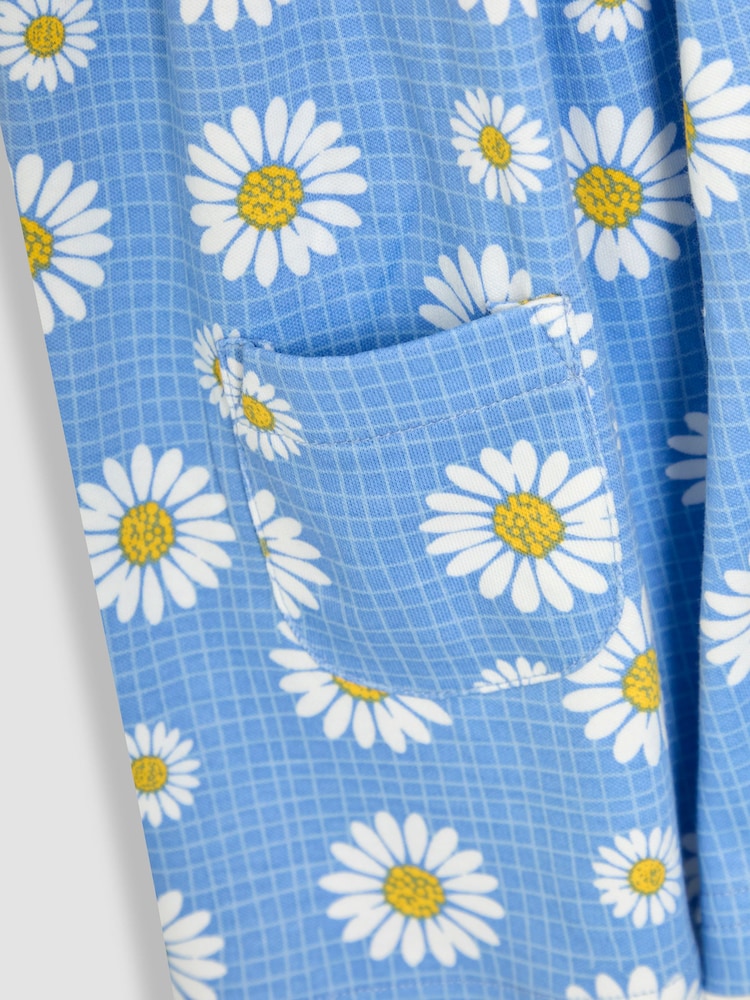 JoJo Maman Bébé Blue Daisy Button Through Dress - Image 3 of 3