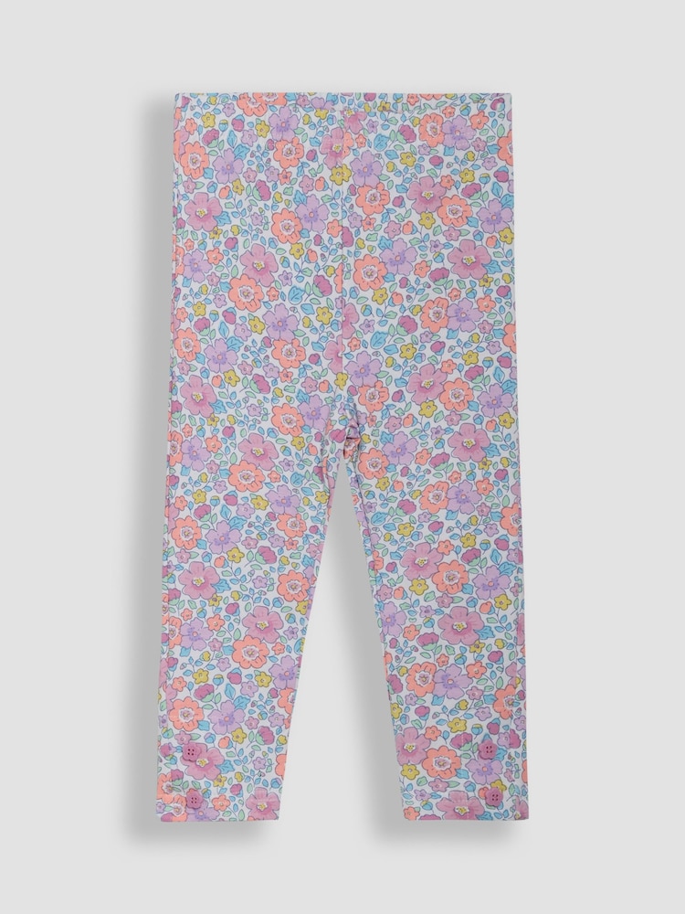 JoJo Maman Bébé Pink Cherry 2-Piece Appliqué Sweatshirt & Leggings Set - Image 6 of 6