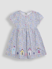 JoJo Maman Bébé Pink Appliqué Floral Print Dress - Image 1 of 3