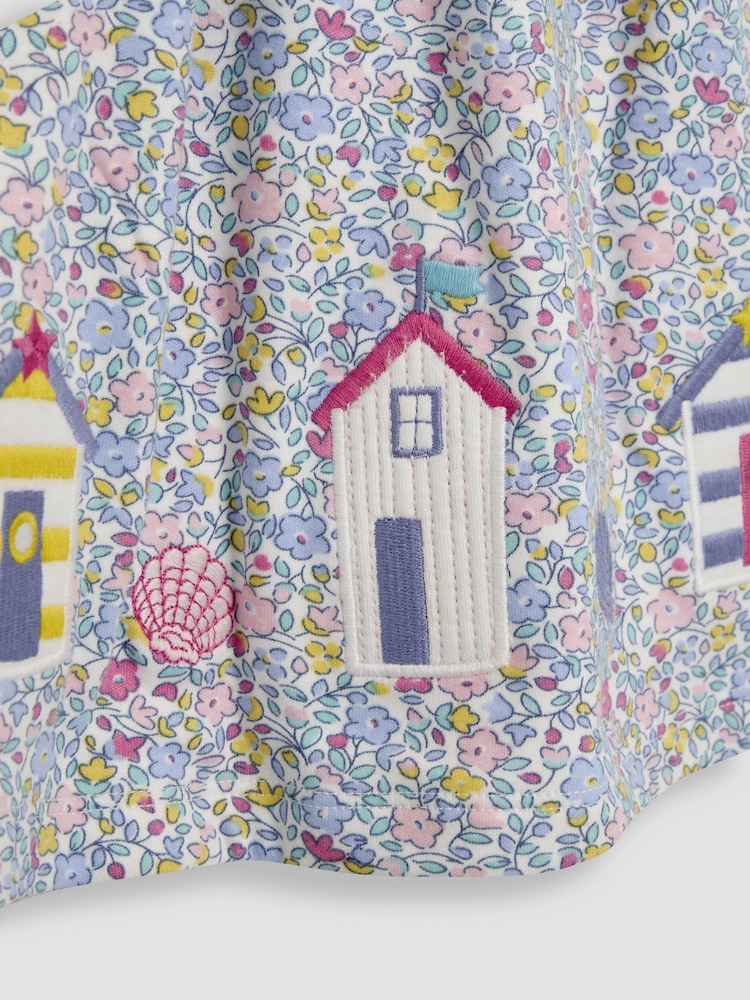 JoJo Maman Bébé Pink Appliqué Floral Print Dress - Image 3 of 3
