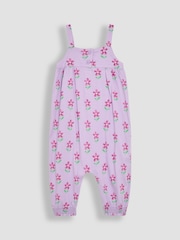 JoJo Maman Bébé Lilac Purple Floral Button Front Jumpsuit - Image 1 of 3
