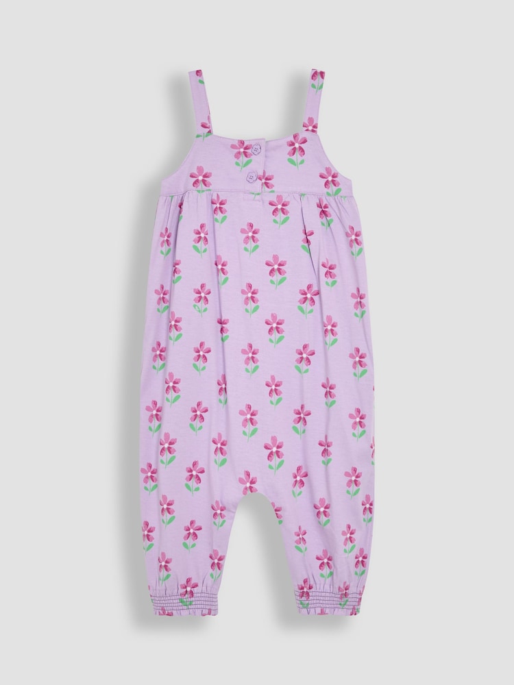 JoJo Maman Bébé Lilac Purple Floral Button Front Jumpsuit - Image 1 of 3 JoJo Maman Bébé Lilac Purple Floral Button Front Jumpsuit - Image 1 of 3
