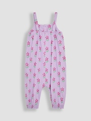 JoJo Maman Bébé Lilac Purple Floral Button Front Jumpsuit - Image 2 of 3