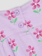 JoJo Maman Bébé Lilac Purple Floral Button Front Jumpsuit - Image 3 of 3