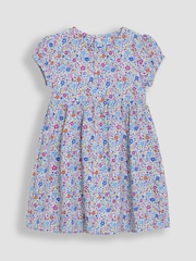 JoJo Maman Bébé Fuchsia Pink Ditsy Floral Print 100% Cotton Dress - Image 1 of 3