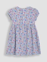 JoJo Maman Bébé Fuchsia Pink Ditsy Floral Print 100% Cotton Dress - Image 2 of 3